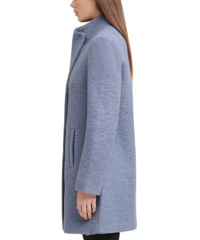 Asymmetrical Bouclé Walker Coat Blue $100.75 Coats