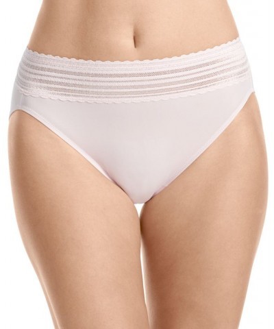 Warners No Pinching No Problems Dig-Free Comfort Waist with Lace Microfiber Hi-Cut 5109 Pale Pink $9.41 Panty