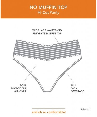 Warners No Pinching No Problems Dig-Free Comfort Waist with Lace Microfiber Hi-Cut 5109 Pale Pink $9.41 Panty