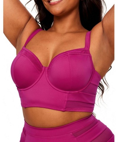 Daeny Women's Plus-Size Swimwear Contour Balconette Bikini Swimwear Top & High-Waist Bikini Swimwear Bottom Dark pink $26.93 ...