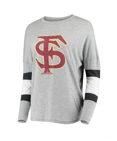 Women's Heathered Gray Florida State Seminoles Swell Stripe Long Sleeve T-shirt Heathered Gray $24.96 Tops