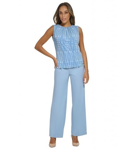 Women's One Button Blazer & Wide Leg Pants Dusk Multi $46.27 Pants