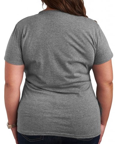 Plus Size Trendy Peanuts Graphic T-shirt Gray $9.70 Tops