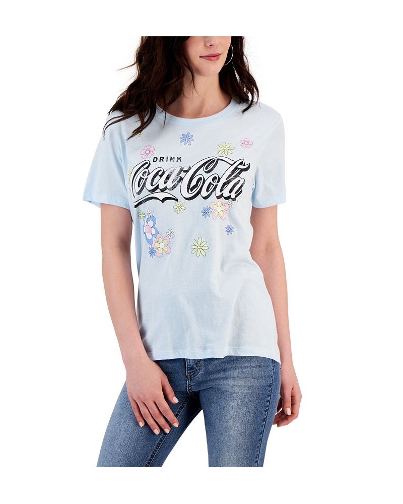 Juniors' Coca-Cola Short-Sleeve T-Shirt Blue $10.63 Tops