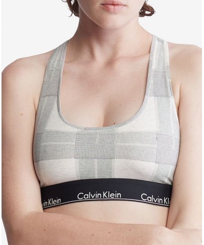 Women's Modern Cotton Bralette F3785 Textured Plaid_oatmeal $15.40 Bras