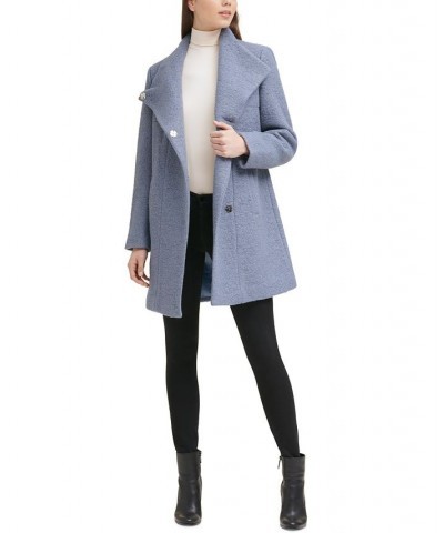 Asymmetrical Bouclé Walker Coat Blue $100.75 Coats