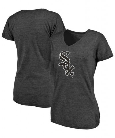 Women's Heathered Charcoal Chicago White Sox Core Weathered Tri-Blend V-Neck T-shirt Heather Charcoal $26.99 Tops