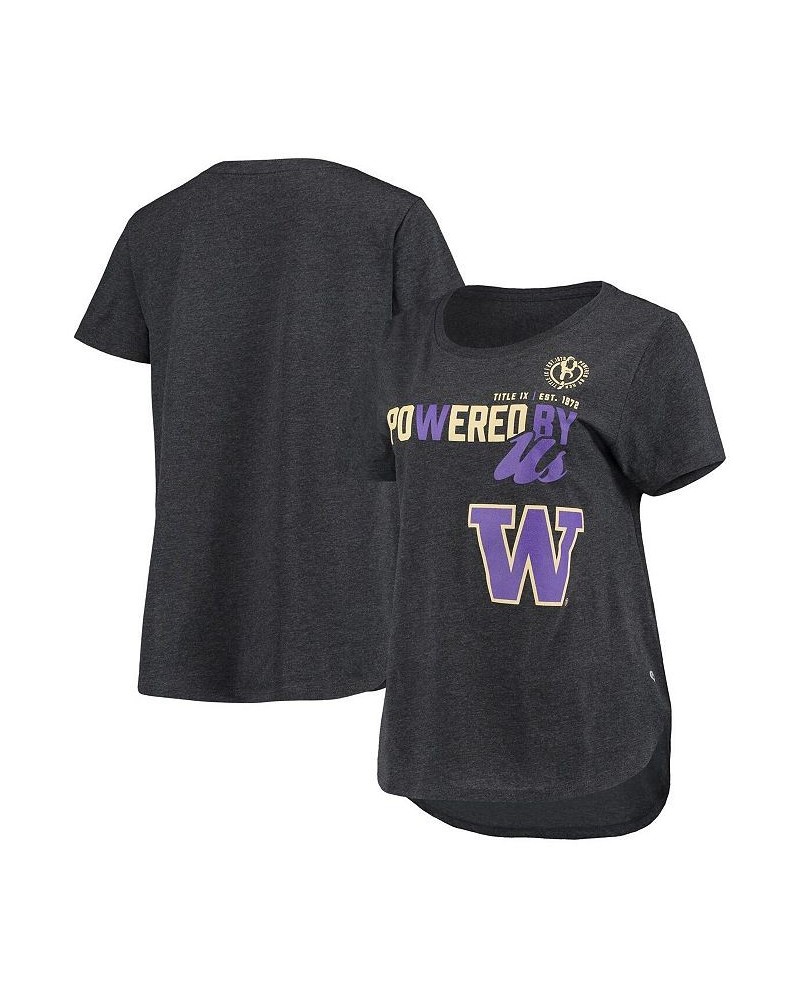 Women's Heathered Black Washington Huskies PoWered By Title IX T-shirt Heathered Black $18.19 Tops