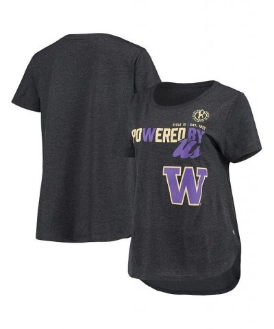 Women's Heathered Black Washington Huskies PoWered By Title IX T-shirt Heathered Black $18.19 Tops