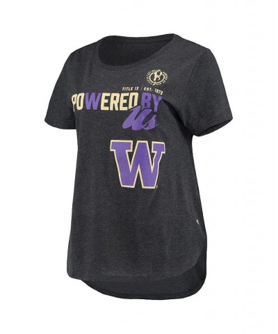 Women's Heathered Black Washington Huskies PoWered By Title IX T-shirt Heathered Black $18.19 Tops