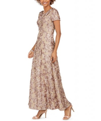 Rosette A-Line Gown Tan/Beige $114.39 Dresses