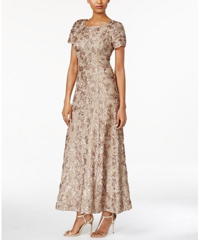 Rosette A-Line Gown Tan/Beige $114.39 Dresses