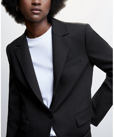 Women's Button Suit Blazer Black $59.80 Jackets