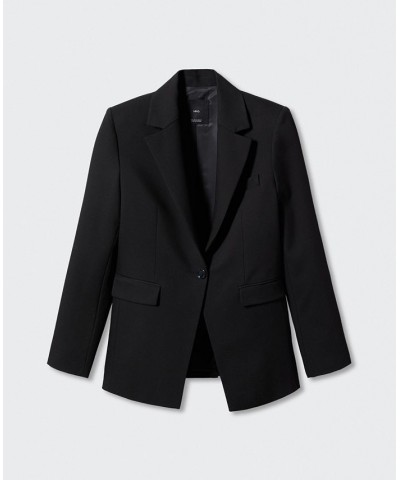 Women's Button Suit Blazer Black $59.80 Jackets