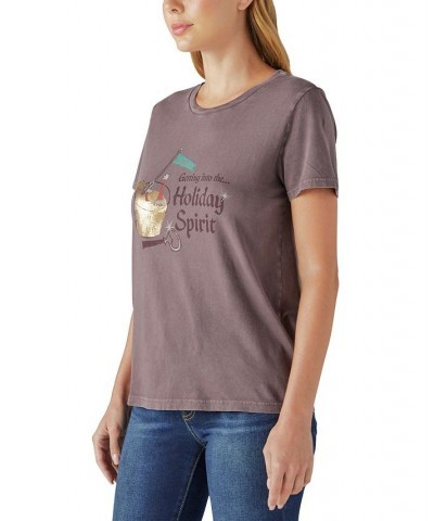 Women's Holiday Spirit Graphic-Print Tee Huckleberry $22.21 Tops