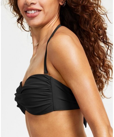 Twist Bandeau Bikini Top Black $21.60 Swimsuits