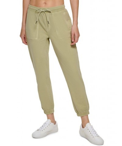 Women's Garment Dye Smocked Waist Joggers Sprig $21.89 Pants