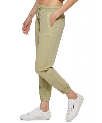 Women's Garment Dye Smocked Waist Joggers Sprig $21.89 Pants