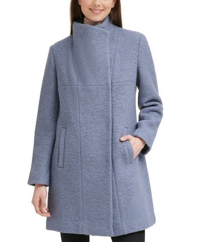 Asymmetrical Bouclé Walker Coat Blue $100.75 Coats