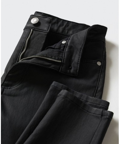 Women's Coated Skinny Push-Up Jeans Black $31.79 Jeans