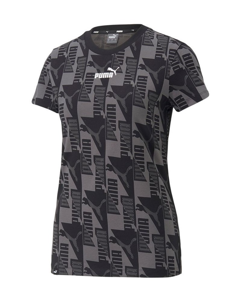 Women's Power Logo-Print T-Shirt Puma Black $16.52 Tops