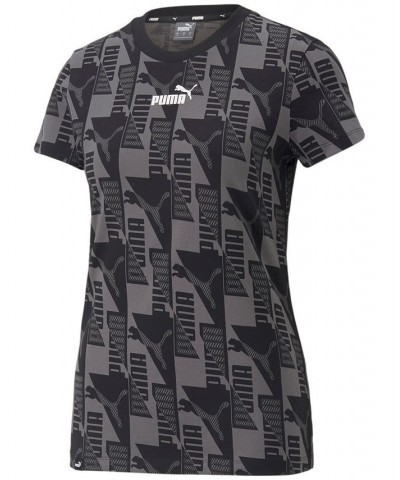 Women's Power Logo-Print T-Shirt Puma Black $16.52 Tops