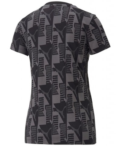 Women's Power Logo-Print T-Shirt Puma Black $16.52 Tops