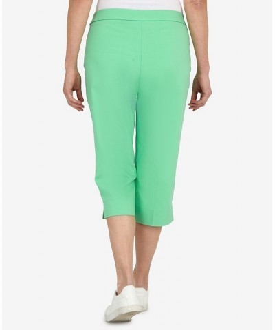 Petite Tropical Allure Clamdigger Pants Green $32.13 Pants