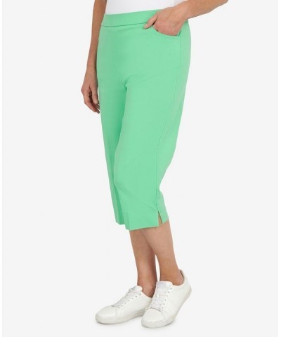 Petite Tropical Allure Clamdigger Pants Green $32.13 Pants