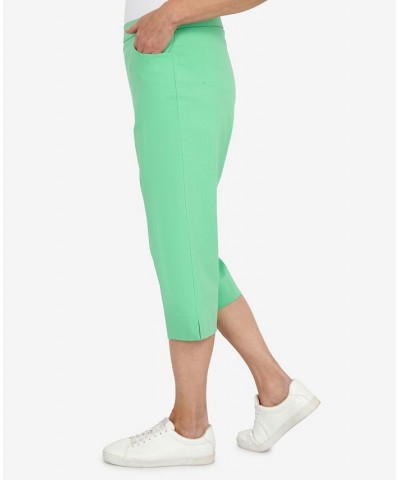 Petite Tropical Allure Clamdigger Pants Green $32.13 Pants