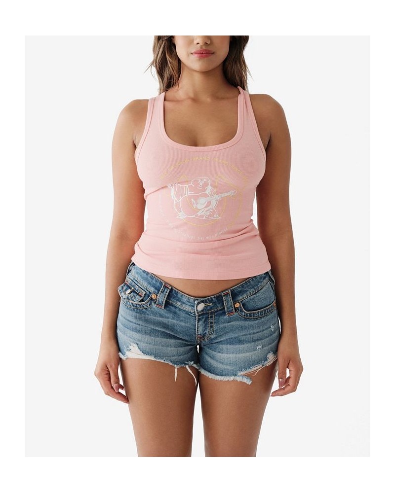 Women's Foil Logo Classic Tank Pink $35.40 Tops