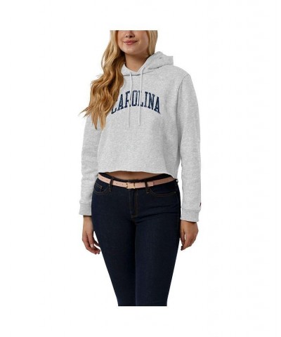 Women's Ash North Carolina Tar Heels 2-Hit 1636 Cropped Pullover Hoodie Ash $35.09 Sweatshirts