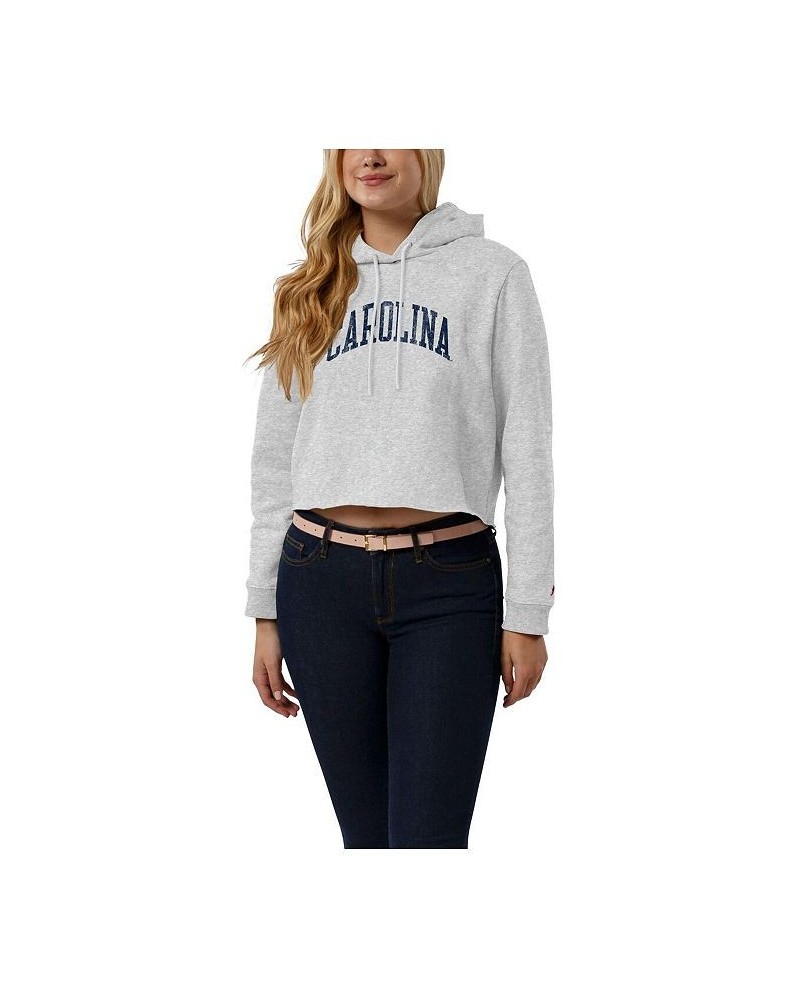 Women's Ash North Carolina Tar Heels 2-Hit 1636 Cropped Pullover Hoodie Ash $35.09 Sweatshirts