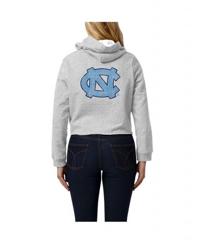 Women's Ash North Carolina Tar Heels 2-Hit 1636 Cropped Pullover Hoodie Ash $35.09 Sweatshirts