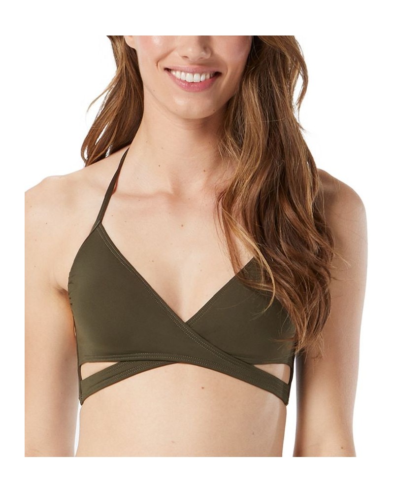 Women's Wrap Bikini Top & Bottoms Dark Fatigue Green $36.96 Swimsuits