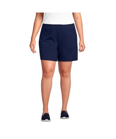 Women's Plus Size Active 5 Pocket Shorts Blue $32.23 Shorts