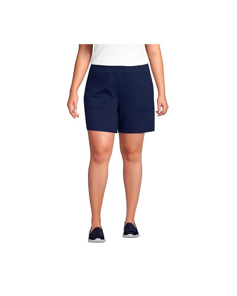 Women's Plus Size Active 5 Pocket Shorts Blue $32.23 Shorts