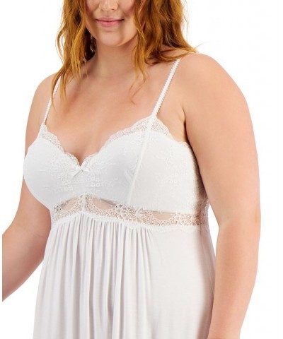 Plus-Size Lace-Detail Heavenly Soft Chemise Bright White $11.36 Sleepwear