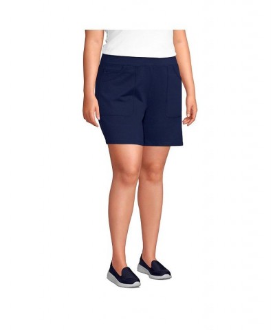 Women's Plus Size Active 5 Pocket Shorts Blue $32.23 Shorts