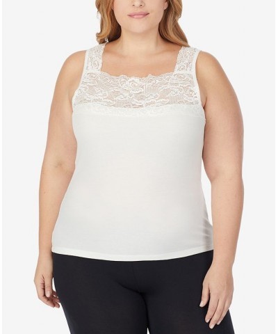 Plus Size SofTech Stretch Lace Detail Cami Ivory/Cream $12.00 Tops