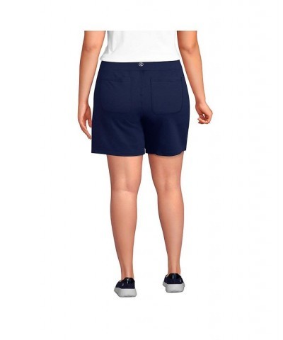 Women's Plus Size Active 5 Pocket Shorts Blue $32.23 Shorts