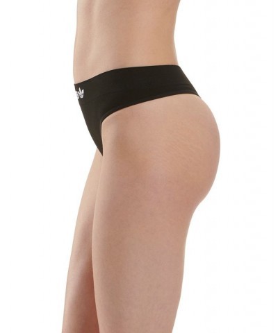 Women's Seamless Thong Underwear 4A1H64 Black $9.57 Panty