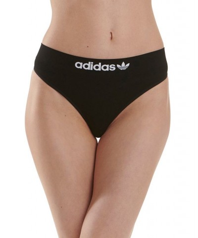 Women's Seamless Thong Underwear 4A1H64 Black $9.57 Panty