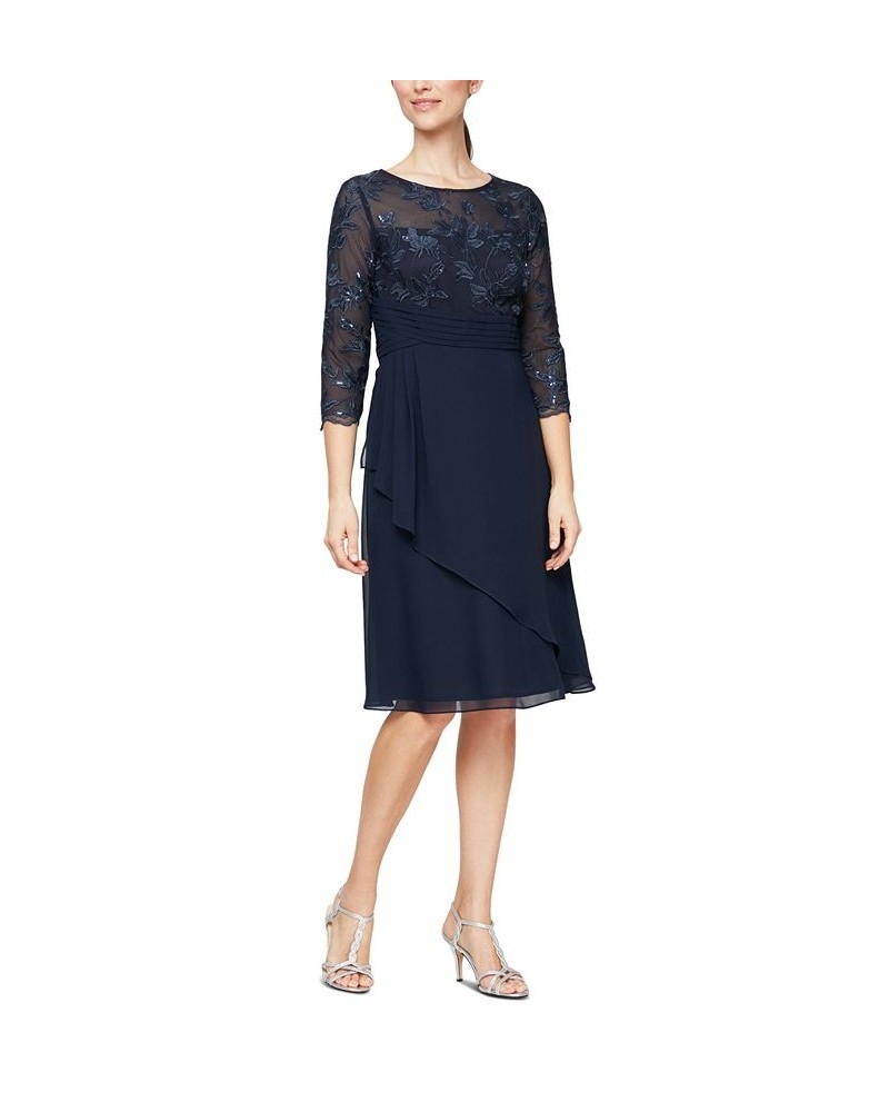 Women's Embellished Shift Dress Navy $97.51 Dresses