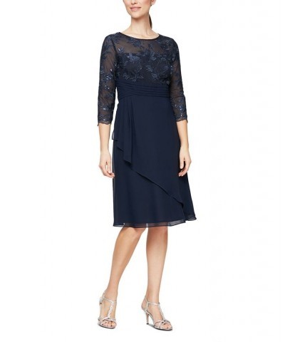 Women's Embellished Shift Dress Navy $97.51 Dresses