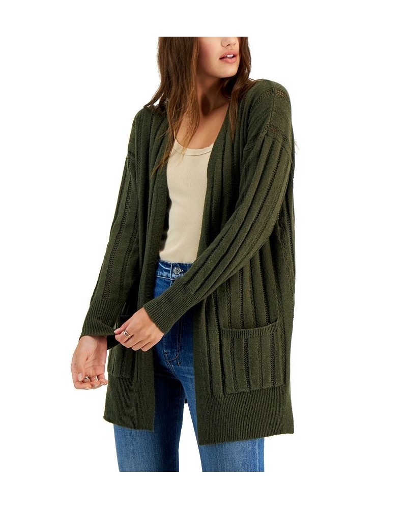 Juniors' Open Front Cardigan Green $12.30 Sweaters