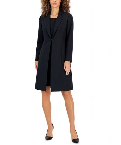 Women's Crepe Topper Jacket & Sheath Dress Suit Regular and Petite Sizes Black $93.10 Suits