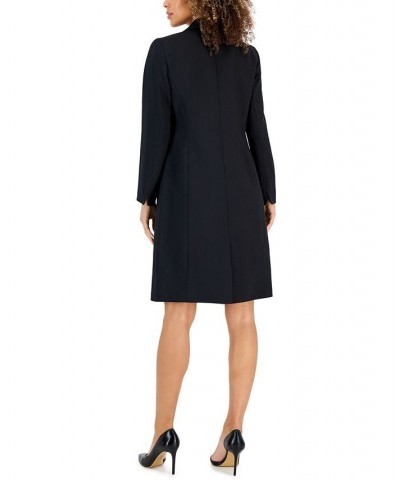 Women's Crepe Topper Jacket & Sheath Dress Suit Regular and Petite Sizes Black $93.10 Suits