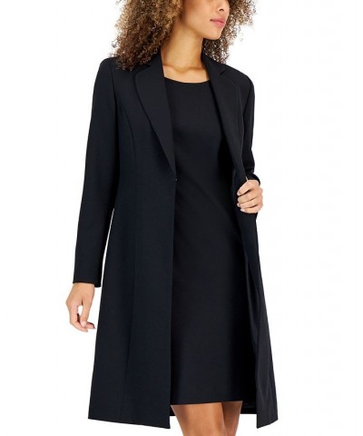 Women's Crepe Topper Jacket & Sheath Dress Suit Regular and Petite Sizes Black $93.10 Suits