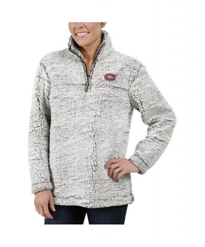 Women's Gray Montreal Canadiens Sherpa Quarter-Zip Pullover Jacket Gray $36.00 Jackets